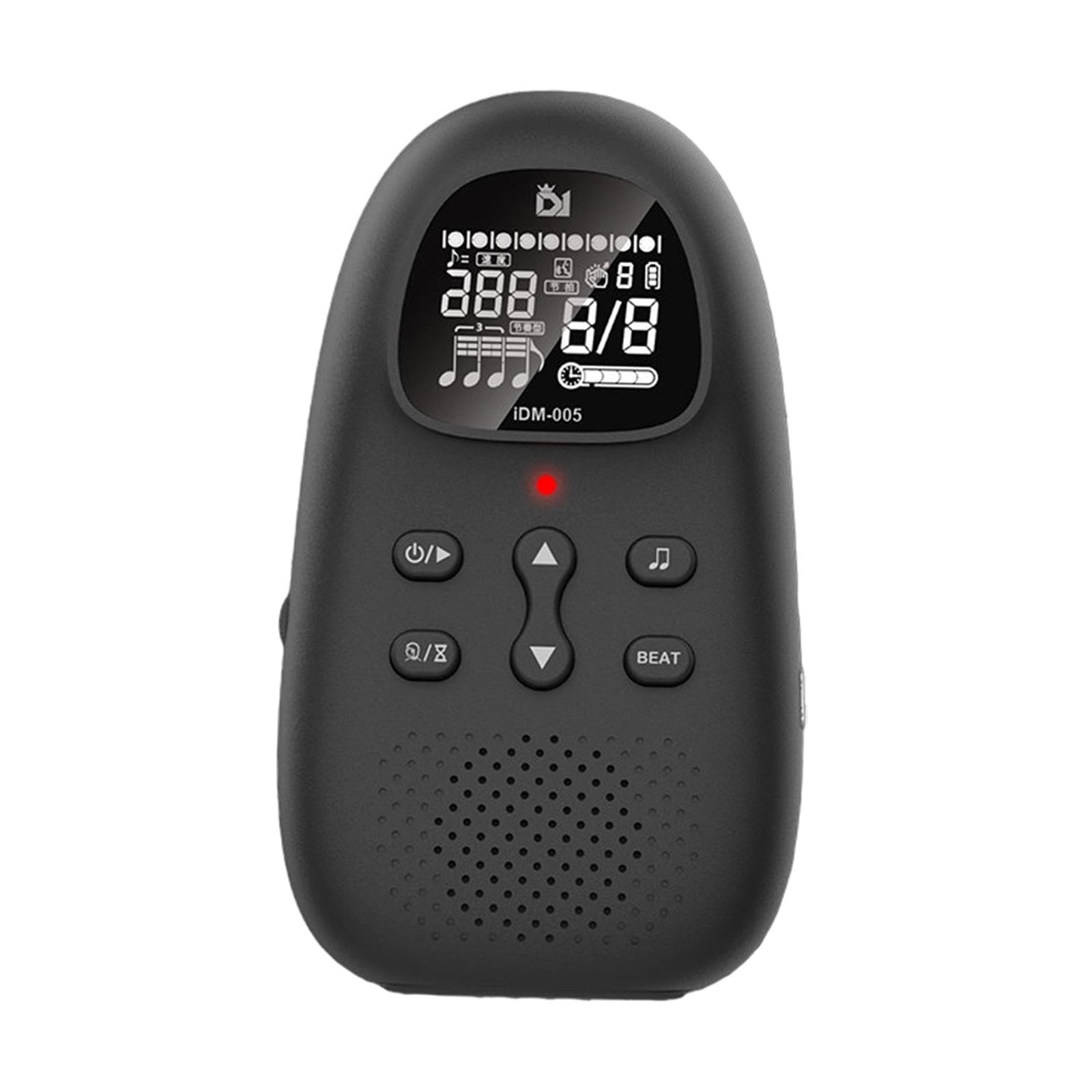 Metrónomo Electrónico Digital Portátil Multifuncional con Volumen Ajustable Guía Vocal Temporizador Práctico Y Pantalla Clara para Piano Guitarra Viol, Negro
