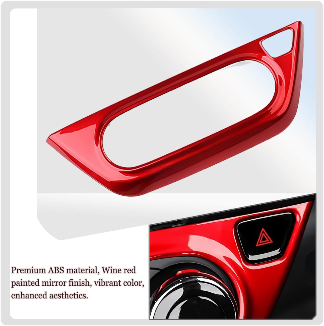 MUXEE Center Contro A/C Vent Frame Trim, for Chevrolet Trax 2024 2025 2026 - ABS Wine Red Sport Interior Trim Accessories