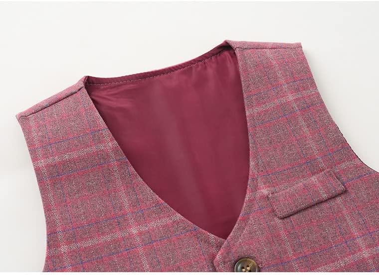 Abolai Baby Boys' 4 Piece Classical Gentleman Set with White Shirt,Bowtie,Plaid Vest and Plaid Pants - Image 3