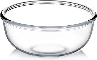 NUTRIUPS 6 Quart Large Glass Mixing Bowl, Clear Large Salad Bowls Glass Big Mixing Bowls for Kitchen