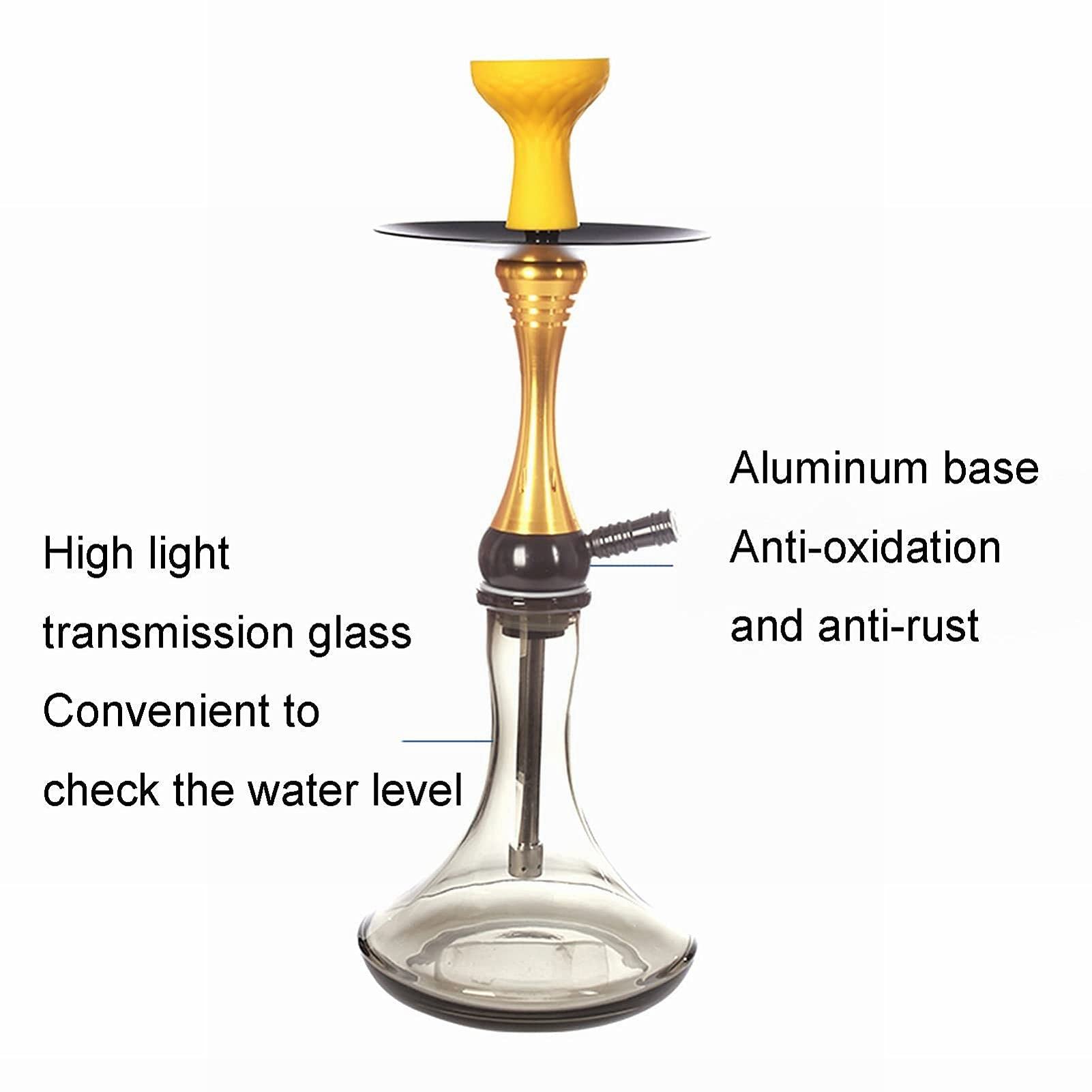 Juego de cachimba de vidrio moderno de lujo con 1 manguera, fácil de desmontar y limpiar, una cachimba imprescindible para hogares, bares, clubes y fiestas