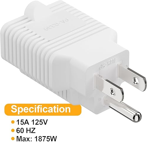 Miniatura 17 de [4 en 1] Enchufe de CA doméstico de 15 amperios a adaptador de hoja T de 20 amperios, 5-15P a 5-20R, 5-15P a 6-15R, 5-15P a 6-20R, adaptador