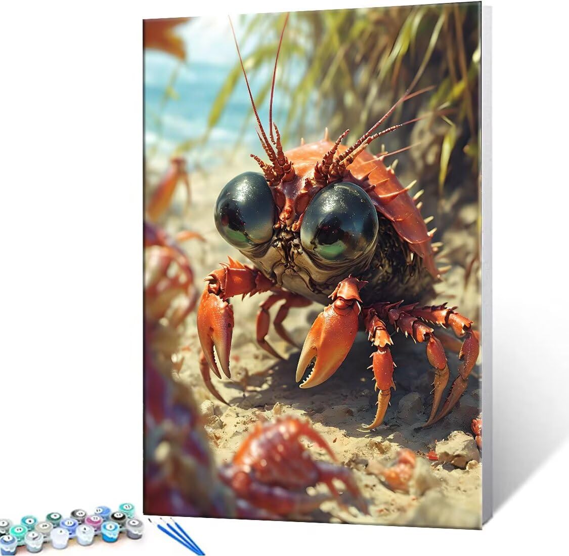 Peinture par numéro Kit, Peinture à l'huile Bricolage avec Brosses et Peintures pour Adultes Enfants Débutant, DIY Le crabe Painting by Numbers Numbers Cadeaux de noël - Sans Cadre - 80x110 cm B-401