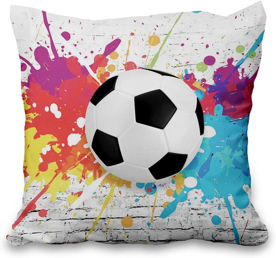 Housse de coussin foot 65x65 lavable avec impression 3D