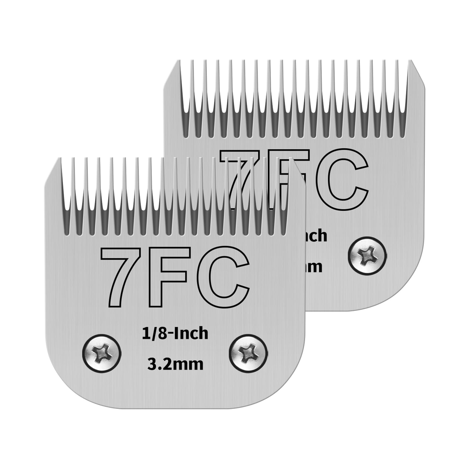 7FC Pet Dog Grooming Detachable Ceramic Blades,Compatible with Andis,Oster A5,Wahl KM10 Clippers,Cut Length 1/8"(3.2mm) -2 PCS