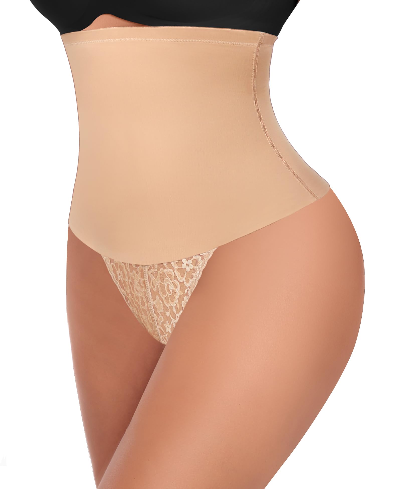 Werena Thong Shapewear for Women Mid High Waisted Shaper Panties Girdle