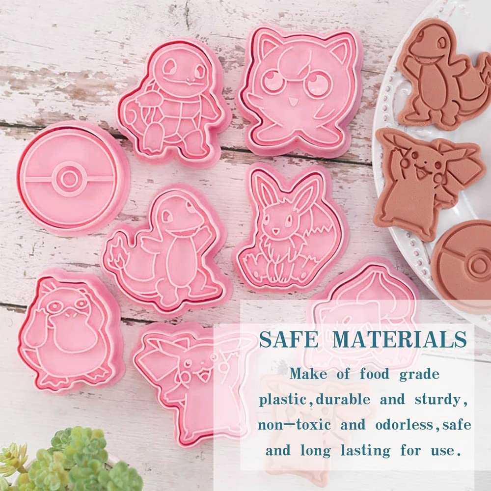 8 Emporte-Pièces Biscuit Dessin Animé - Avec Poussoir Enfants