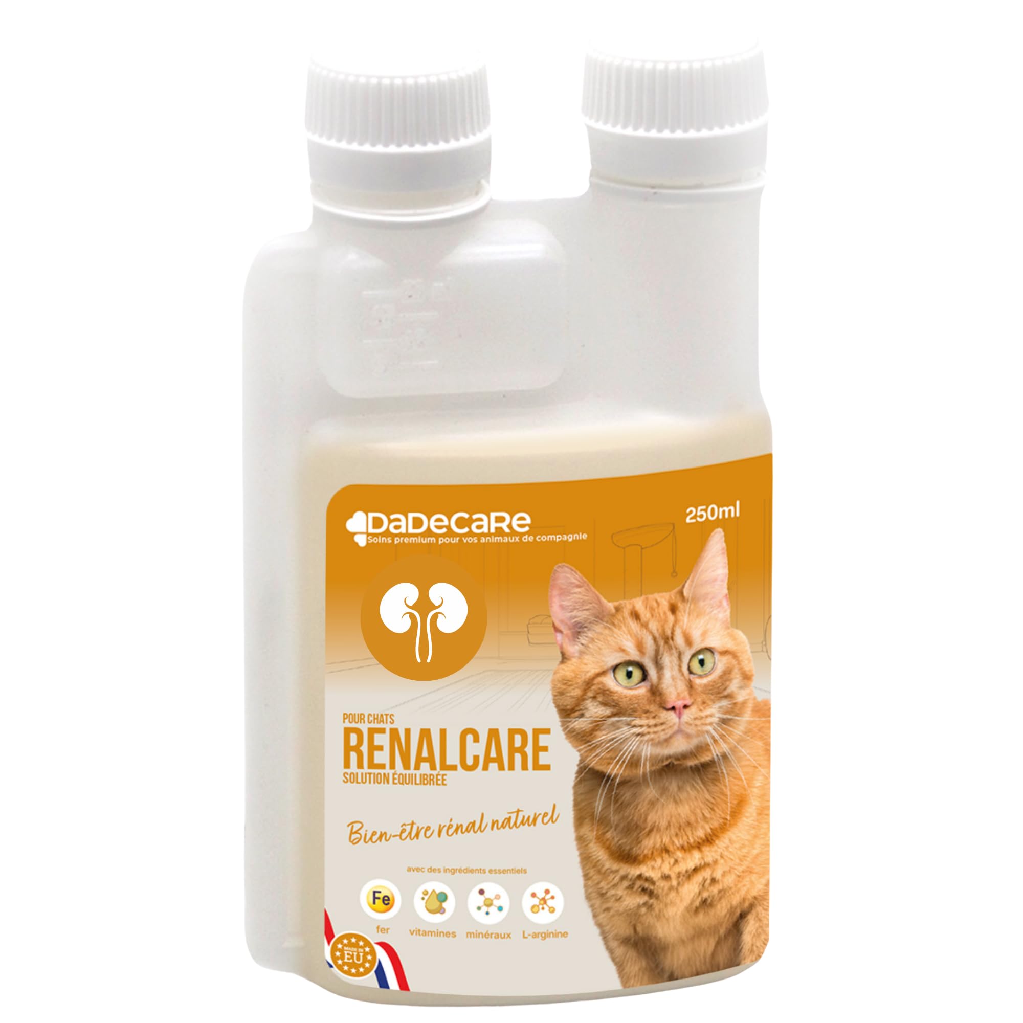Renalcare - Complément rénal Liquide 250 ML Chats - Redonne énergie et appétit aux Chats souffrant de problèmes rénaux - Prévient l'anémie et favorise la santé rénale - sans phosphore ni Sodium-Bacon