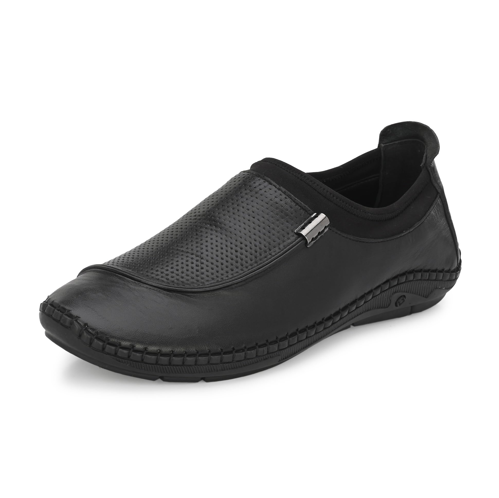HITZ Mens Black Leather Slip-On Casual Shoes - 11 (B0C7L2RSR8) Amazon Price History, Amazon Price Tracker