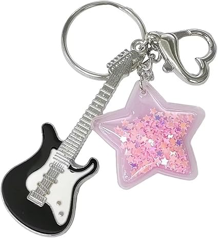 Guitar 音楽ギタートーンロックミュージックキーホルダーキーリング G2 Amazon.co.jp: Honbay 合金ギターキーホルダー 6個 - かわいい