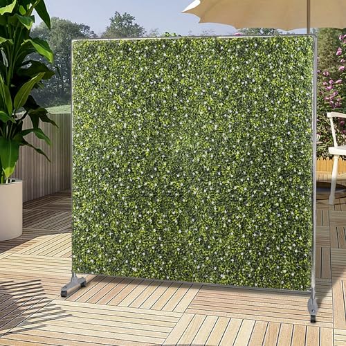 Patio 40' H x 40' W Faux Hedge Wall Room Divider with Wheels, Artificial Boxwood Panels Greenery...