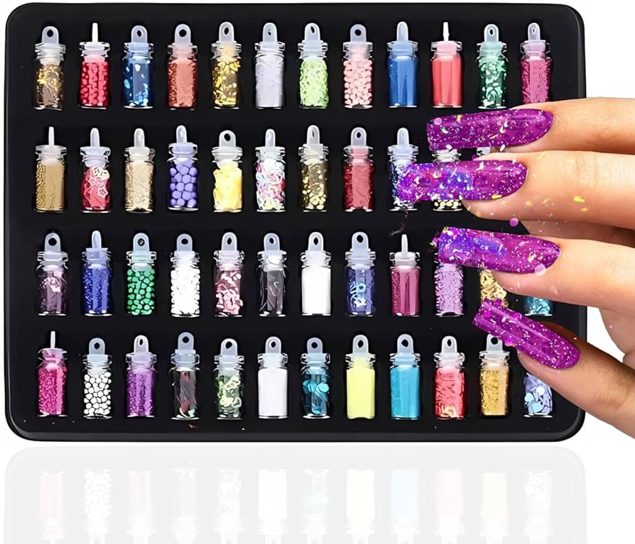 48 - Set Nail Art Glitter Decoration | 3D Nail Art Glitter (Multicolor) - Image 2 thumbnail