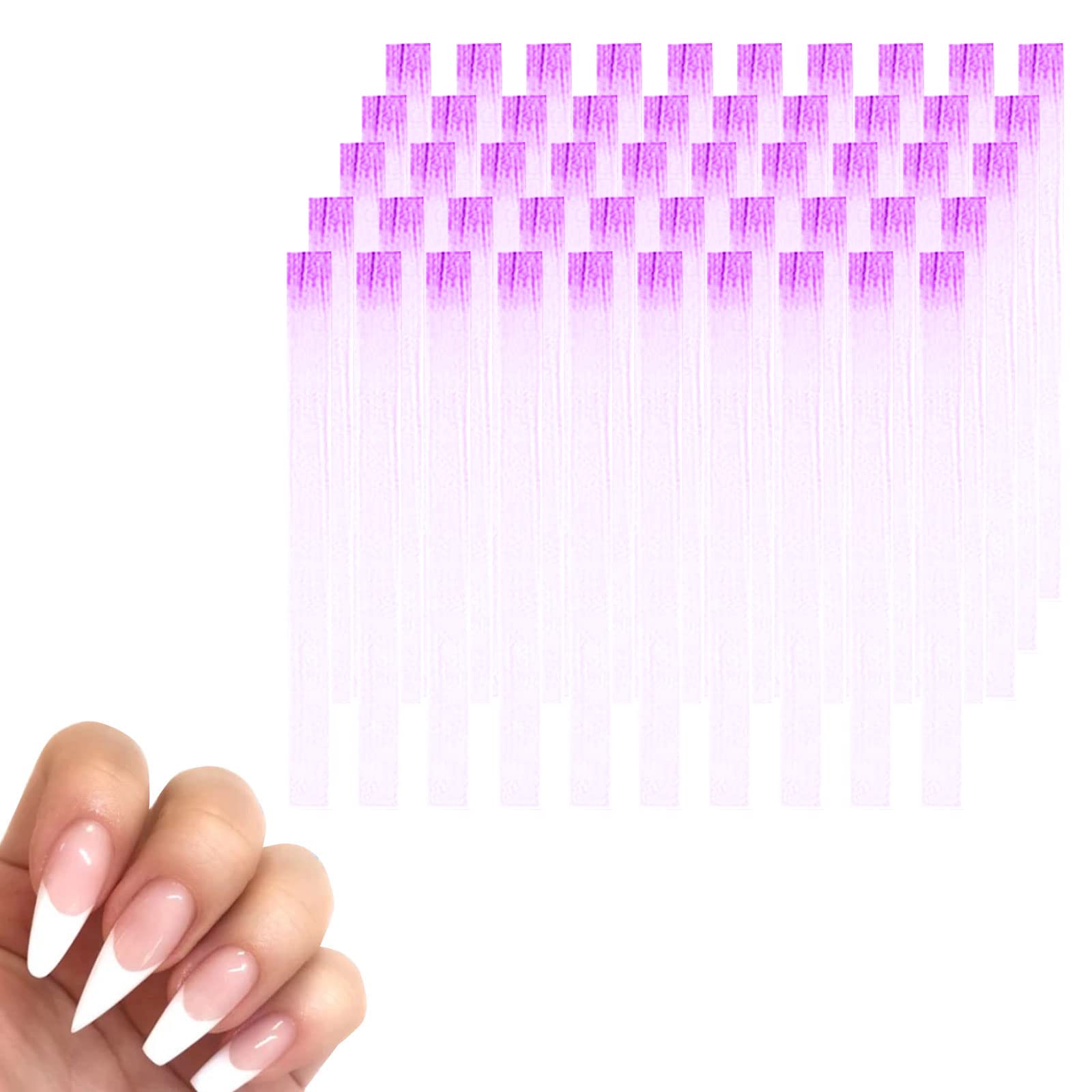 Extensiones de Uñas de Fibra de Vidrio,Extensiones de Uñas de Vidrio,Extensión de Uñas de Seda,Para Salones De Uñas Nail Extension Para Mujeres Niñas,Púrpura(100PCS)