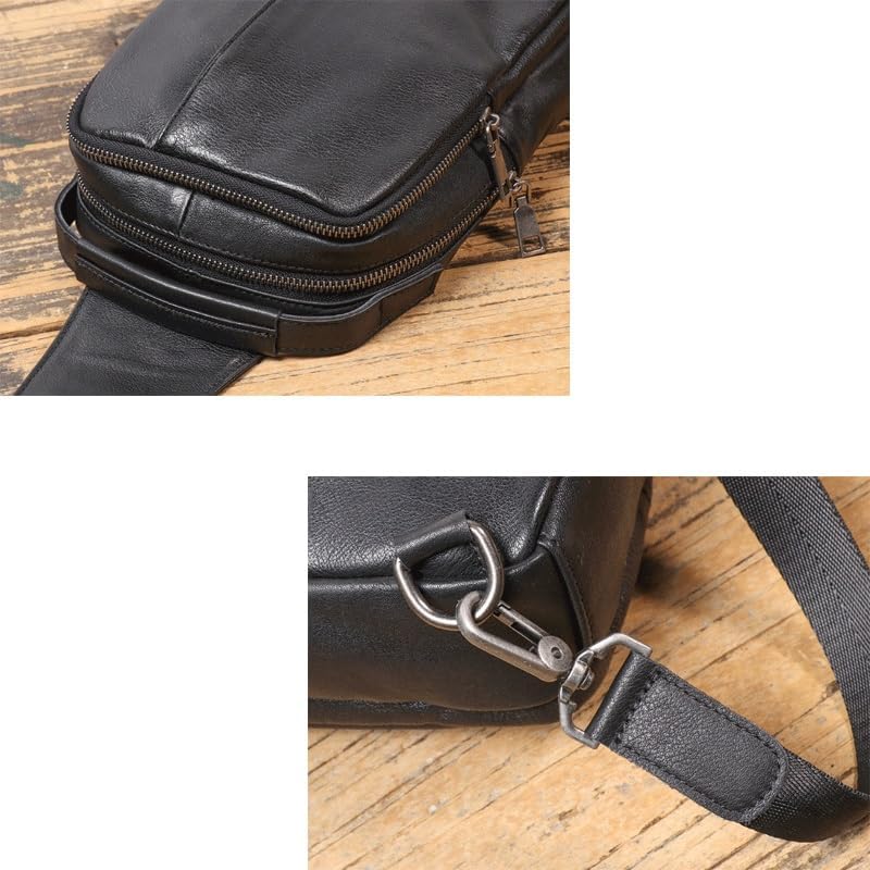 Men's Genuine Leather Crossbody Bag Single Shoulder Large Capacity Diagonal Carrying Soft