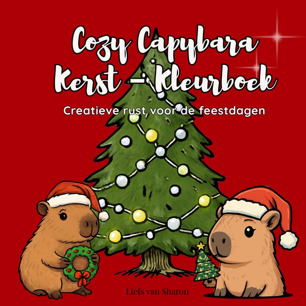 Cozy Capybara Kerst – Kleurboek: Creatieve rust voor de feestdagen