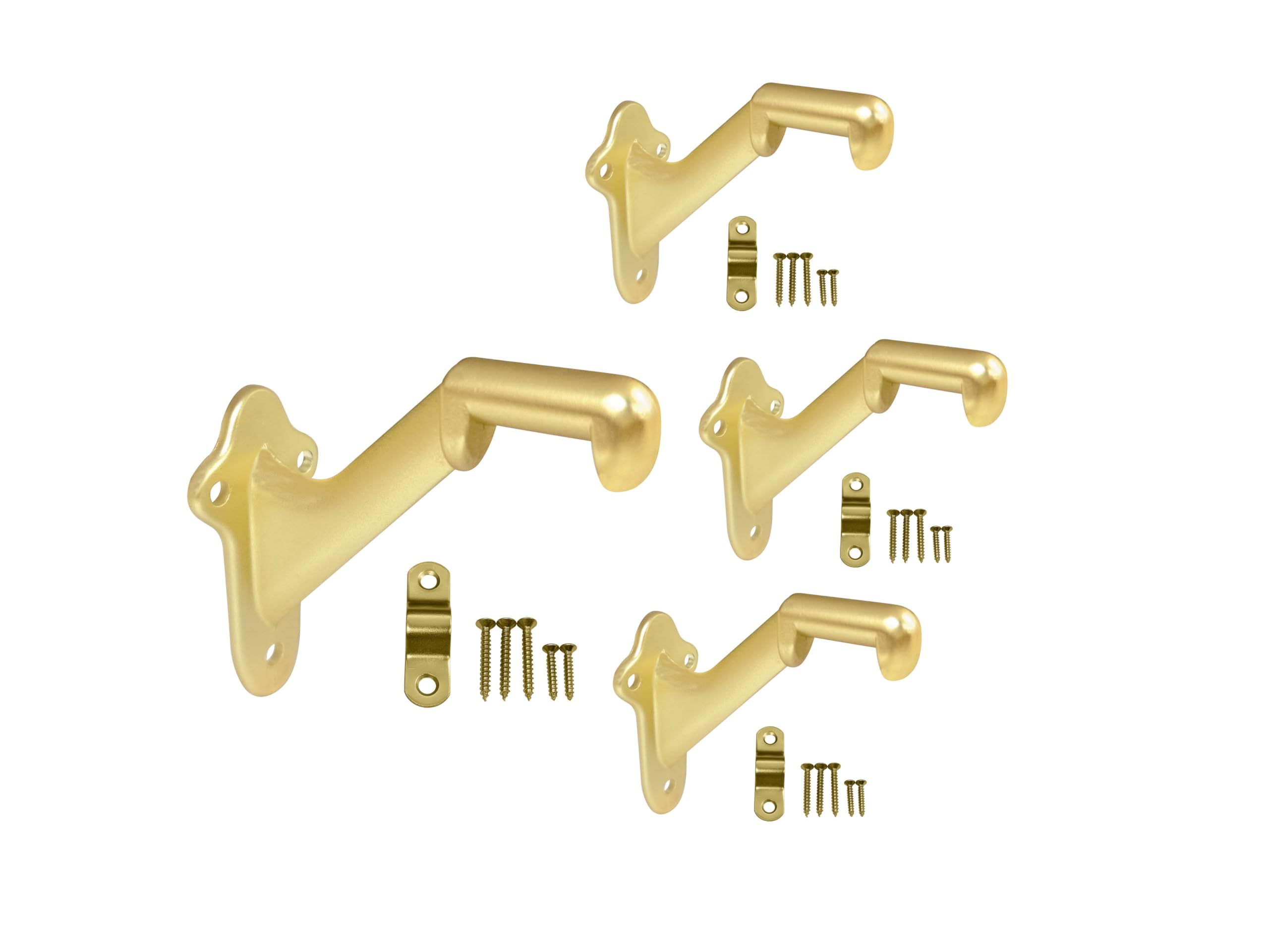 QCAA Heavy Duty Zinc Handrail Brackets - Brushed Satin Nickel, 6 Pack, Supports 80 Lbs Each - View #11