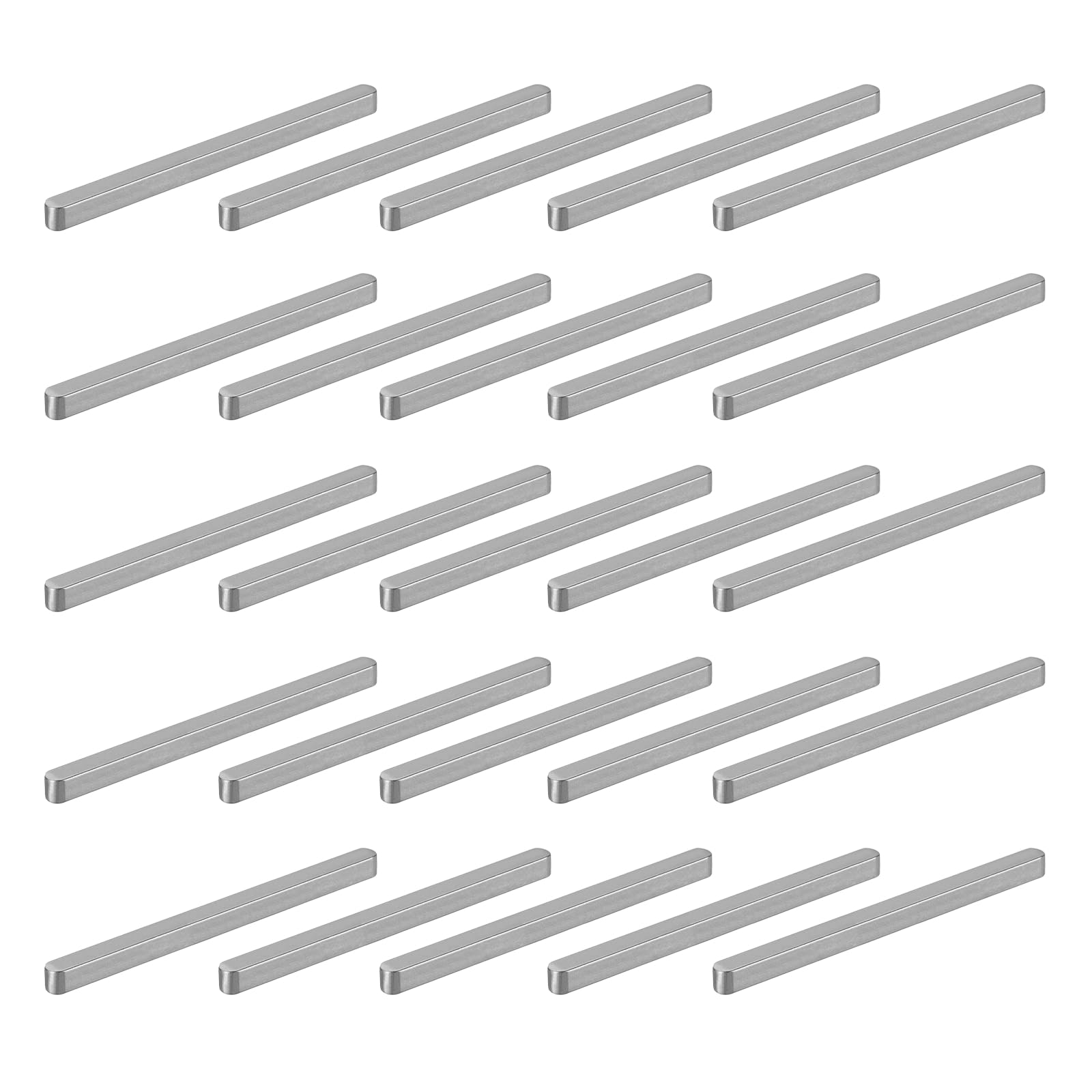sourcing map 20 Pcs Round Ended Feather Key, 80x5x5mm Carbon Steel Drive Shaft Parallel Keys Keyway Stock Assortment for Mechanical Fasteners Industry