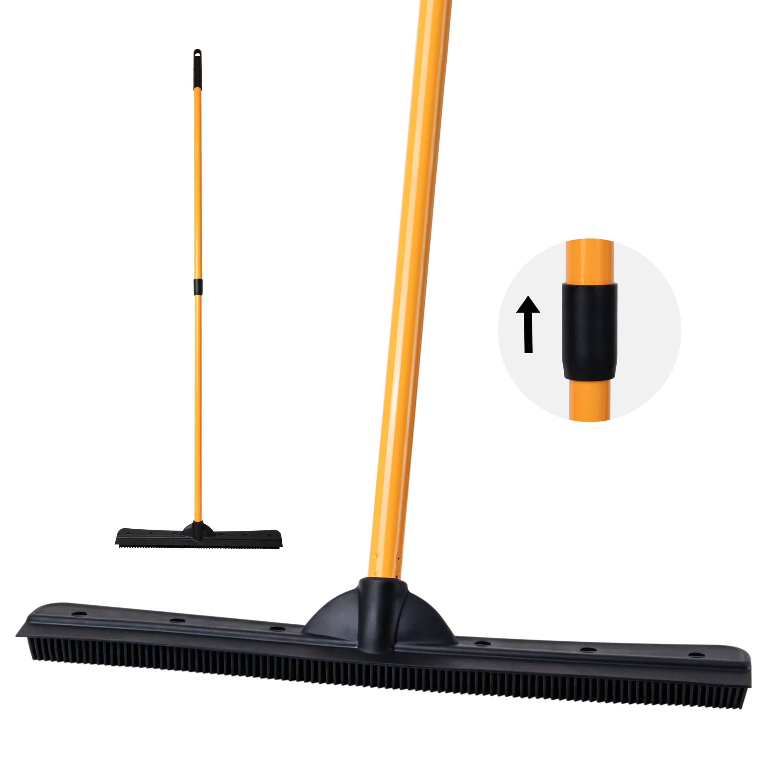 FURemover Pet Hair Removal Rubber Broom, Heavy Duty Cleaning 18" Broom Head