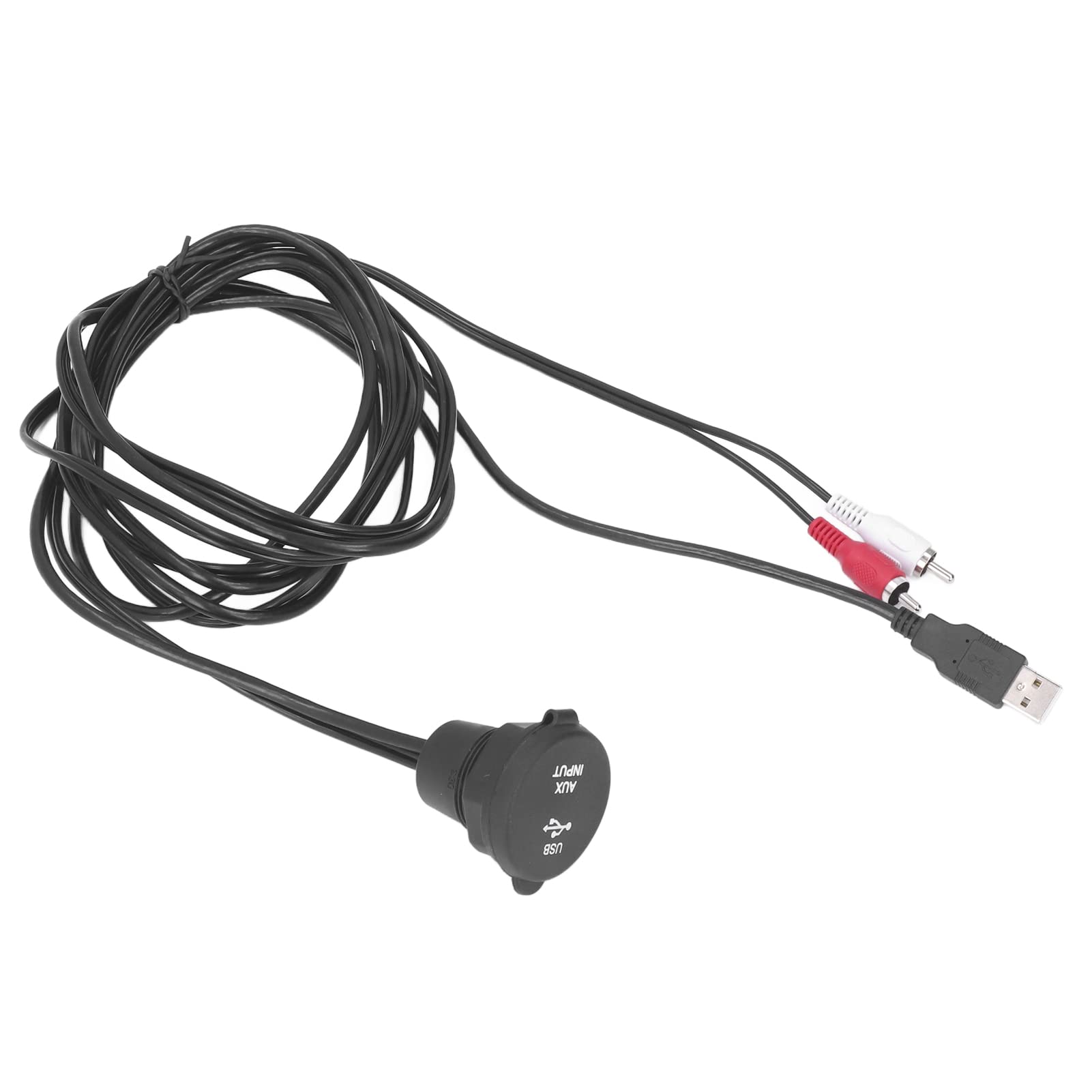 Zestaw przedłużaczy USB 3.0 do montażu podtynkowego, wtyk męski na żeński, 2 wtyki na 3,5 mm żeński, wodoodporny, odporny na promieniowanie UV, do samochodu, motocykla, łodzi,