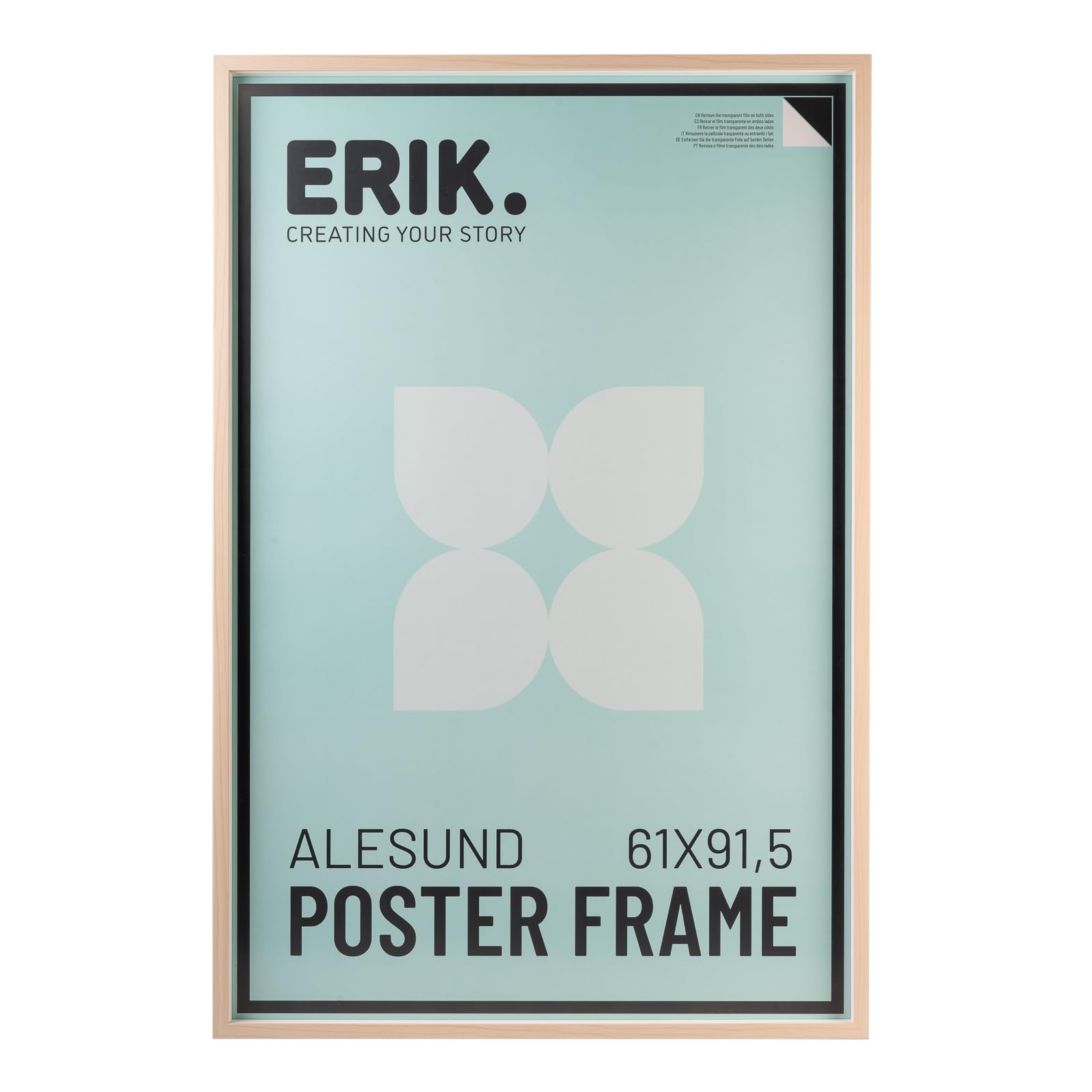 Grupo Erik Poster Frame 61 x 91.5cm - Oak Photo Frames Wall, Large Picture Frames, Family Photo Frame, Art Wall Decor - New Home Gifts, Home Decor Gifts