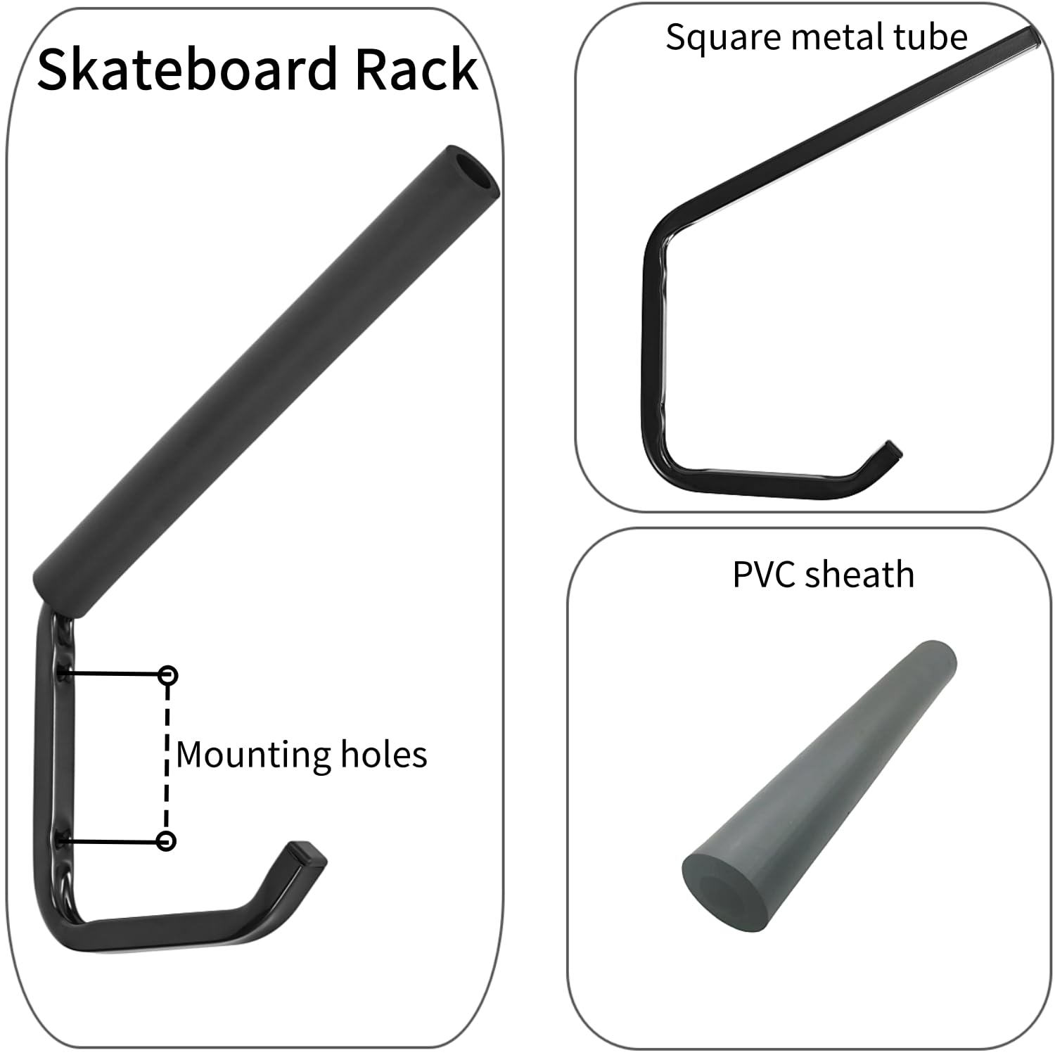 Skateboard Wandhalterung Display Rack Skateboard Aufbewahrung Rack für Skateboard, Longboard, Roller, Snowboard