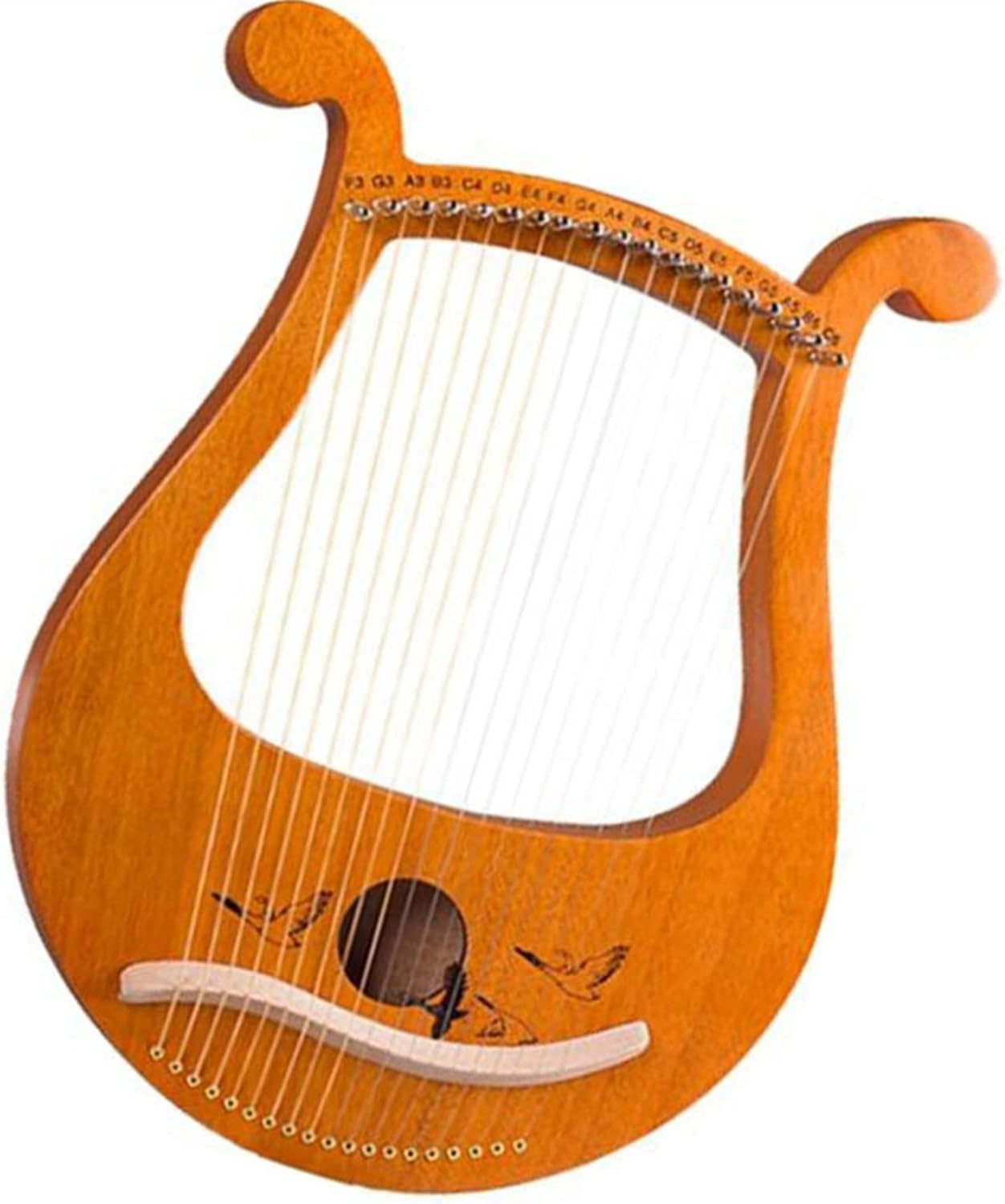 Lyre Harp 19 String Lyre Unique Patterns Carved Symbols,for