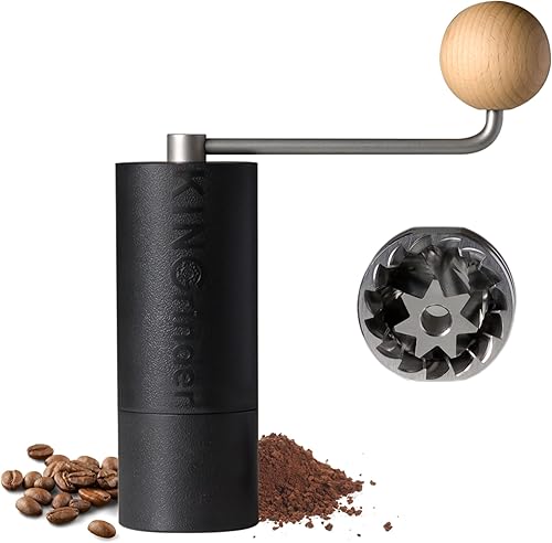 Famoso KOL recomendado molinillo de café manual ligero KINGrinder P2 para olla Moka, prensa francesa, goteo con consistencia de montaje, molino