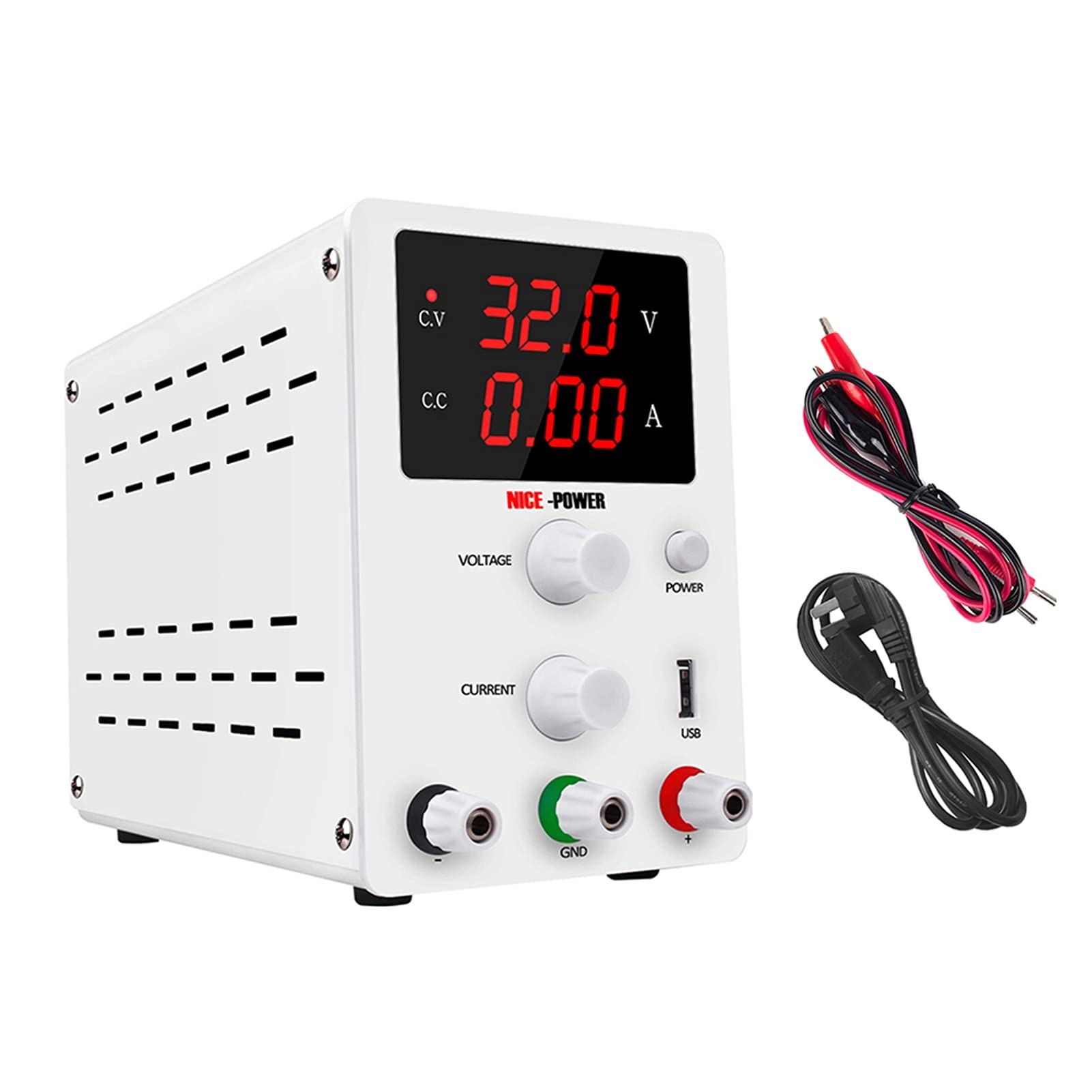 OLLIRGDC Power Supply Variable Digital Bench Regulated Switching DC USB Power Supply 30V 10A Adjustable Laboratory Bench Power Source Regulator (Size : U-S)
