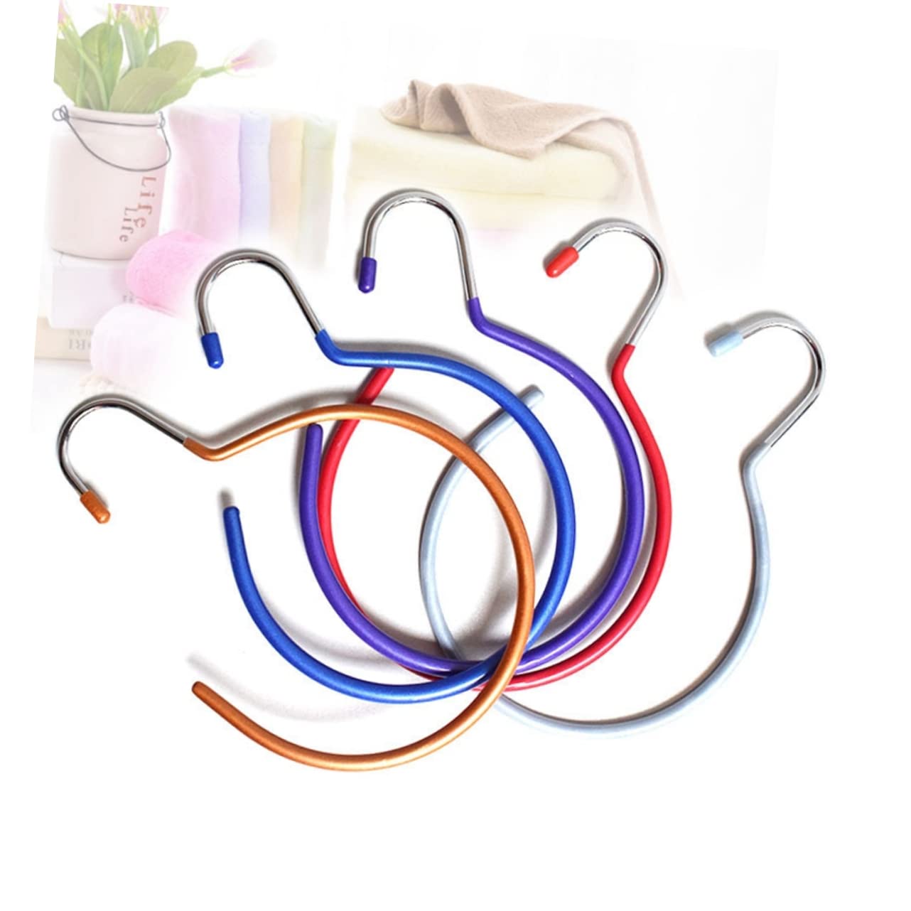 SOLUSTRE 4pcs Multifunctional Plastic Storage Rack for Closet Organization Tie Belt Scarf and Shawl Hanger Design Heavy Duty Non Slip for Efficient Wardrobe Management