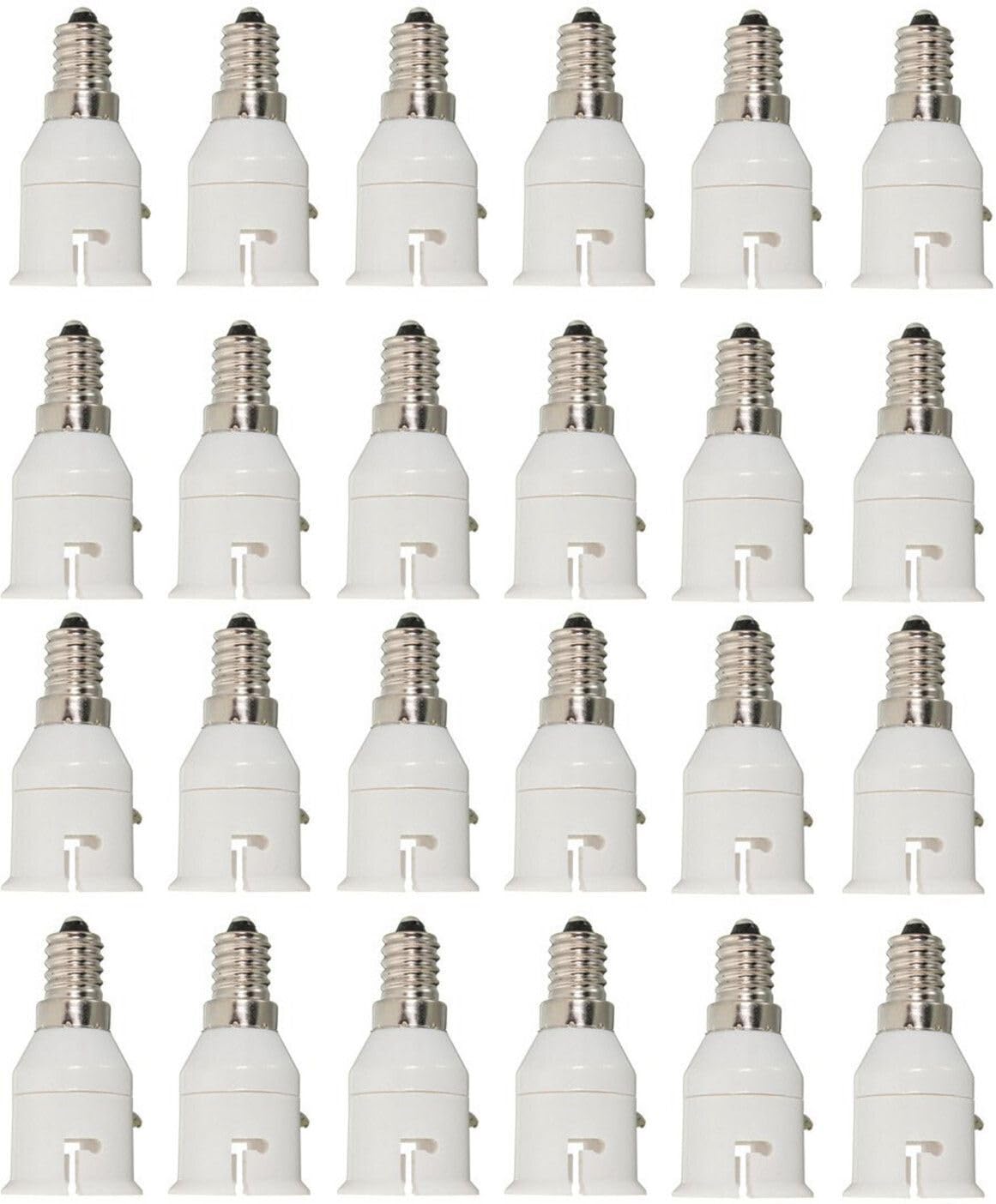 Eve Hanger E14 TO b22 Bulb Convertor Lamp Base Socket,Bulb Adapter Plastic Light Socket (Pack of 24)