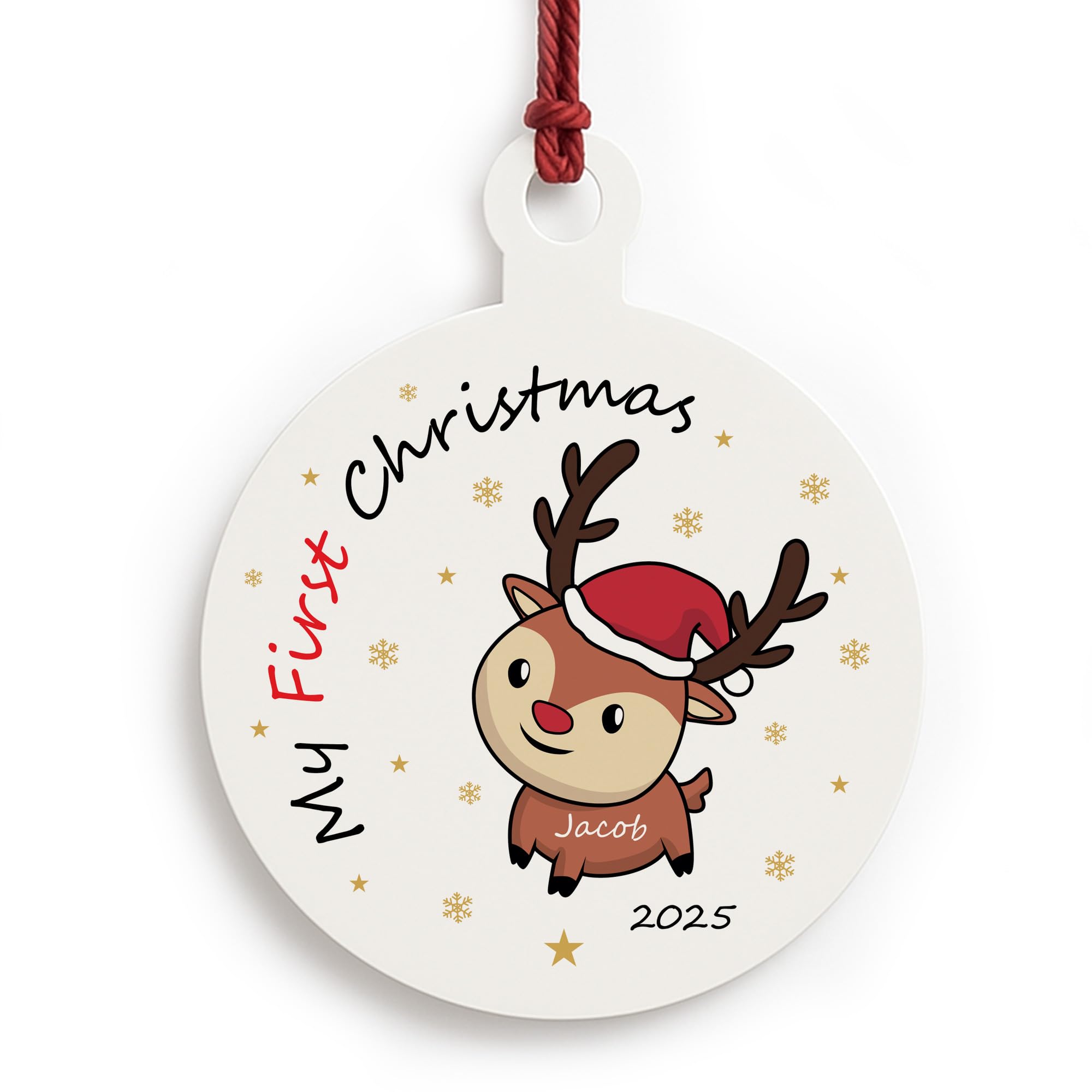 Red Ocean My First Christmas Decoration Personalised For New Baby Girl Baby Boy Kids Girls Boys Toddler Christmas Tree Decoration Keepsake