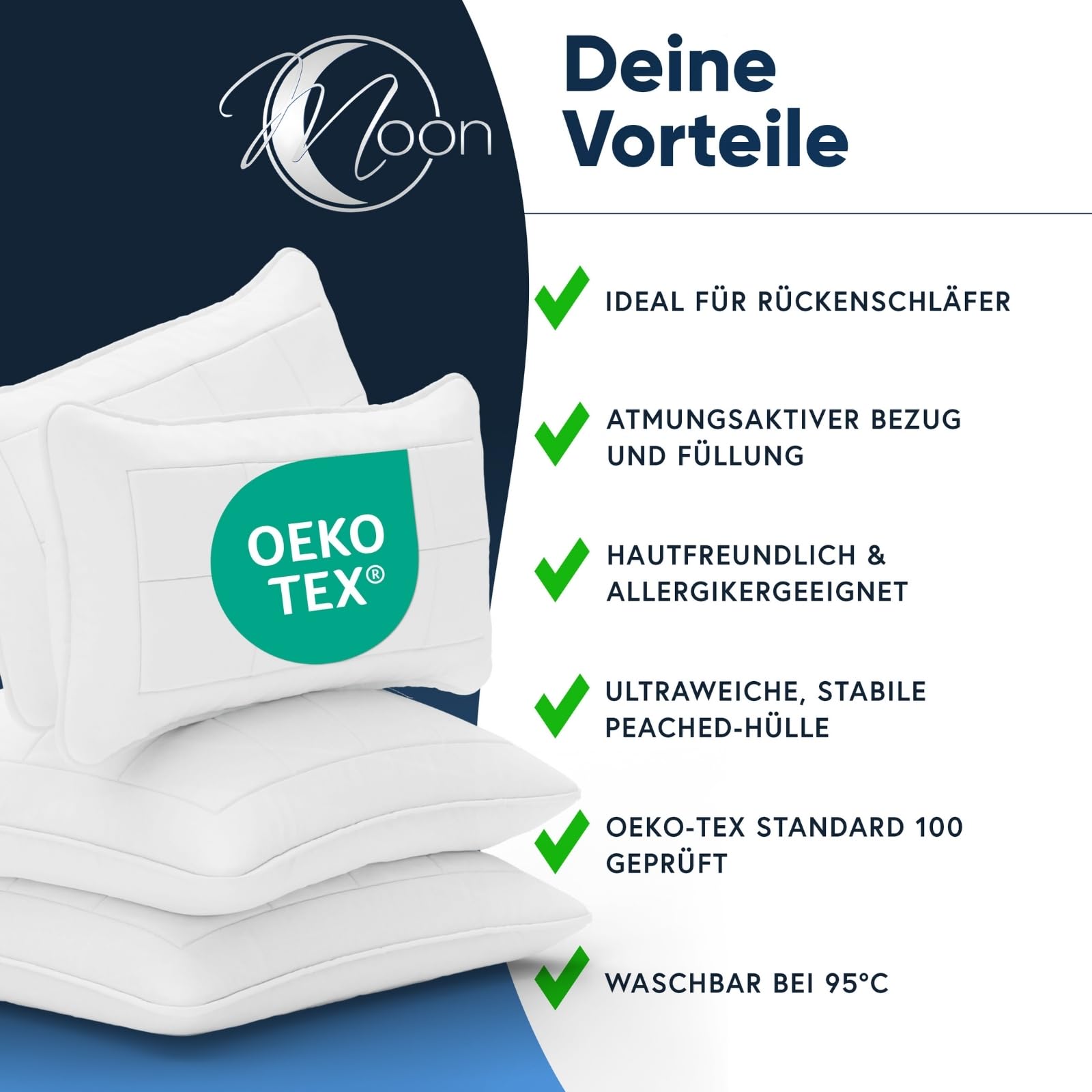 Moon Classic 2-częściowy zestaw poduszek 80 x 80 cm 100% poliester (564359)
