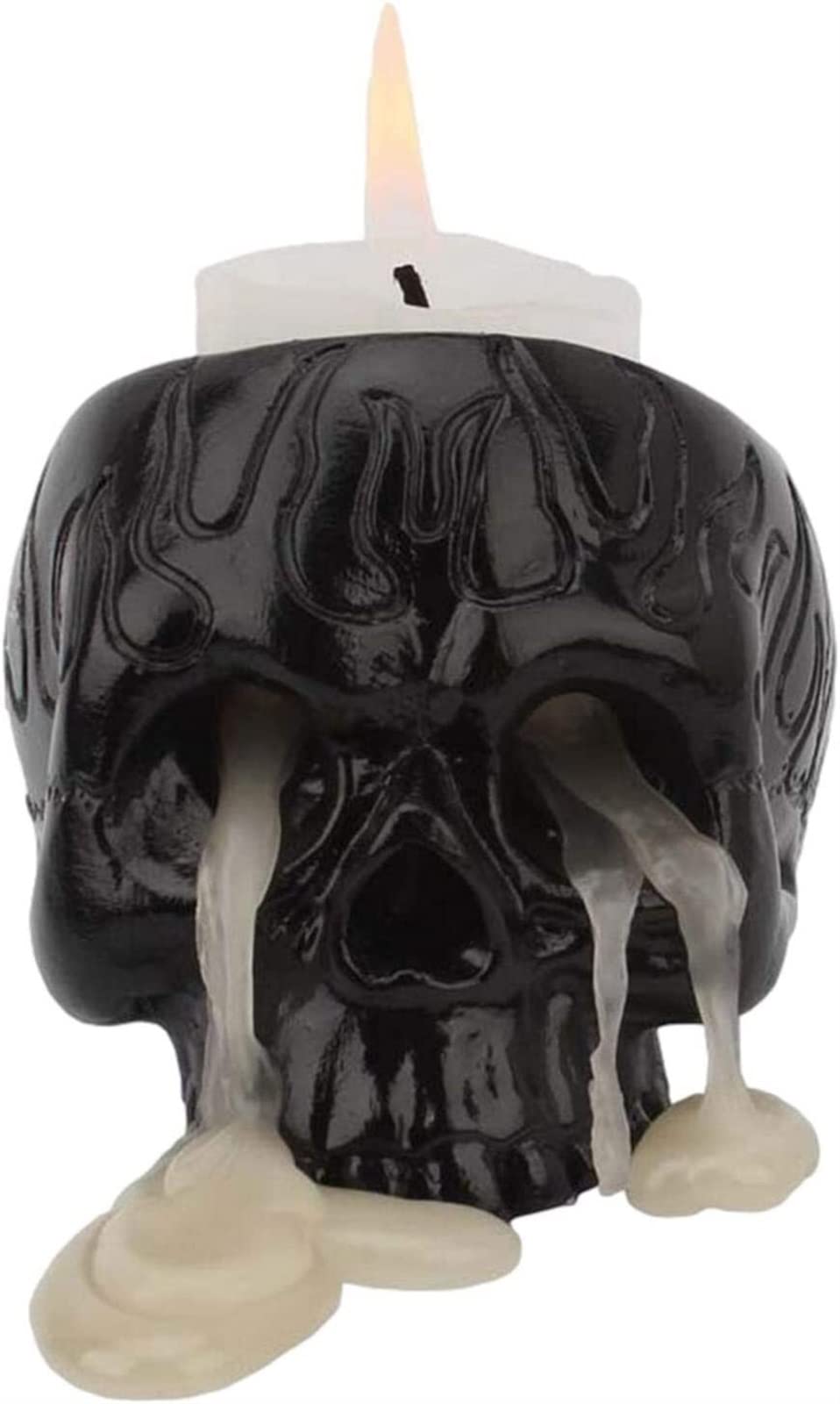 candle lanterns， Skull Candle Holder Resin Candlestick Horror funny skull candlestick Crafts
