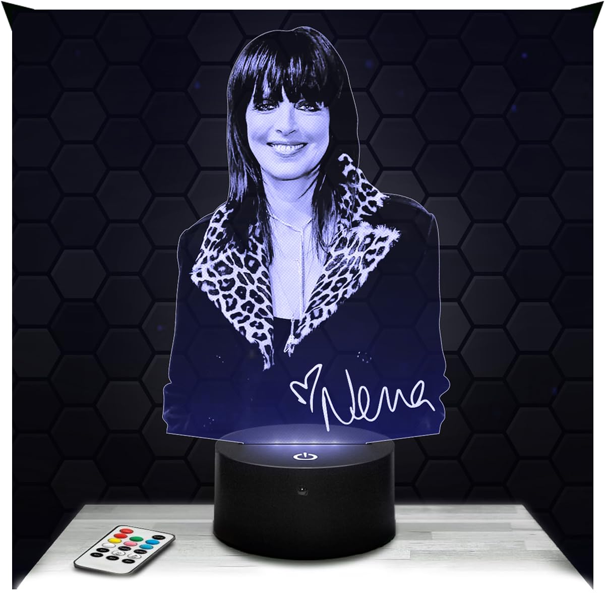 Lampephoto.fr - Nena 3D Lamp, Night Light 3D LED Illusion Lamp, German Singer, Gift idea for Boys and Girls, Night Light for Children's or Adult's Bedroom, Original Christmas, Gift