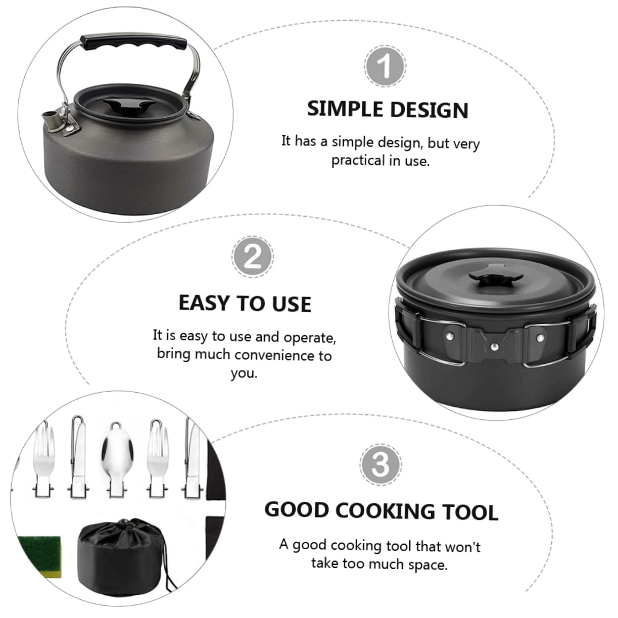Hemobllo Cuisine pour Barbecue Et Randonnée Plaque De Cuisson Et Vaisselles Pratiques Ustensiles Légers Et Résistants