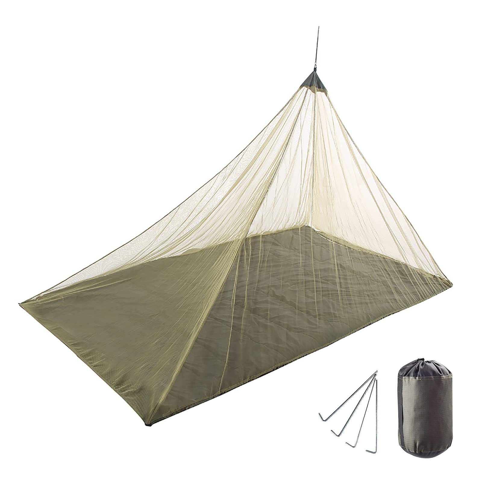 Breathable Camping Mosquito Net with Portable Bag High Density See Through Mesh Cover Outdoor Anti Mosquito Camping Netting for Travel Hiking Backpacking Single Sleeping Bag, Bed, Tent