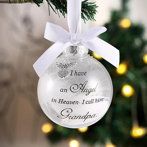 Miniatura 1 de Adornos conmemorativos de Navidad, bola de plumas transparentes, bola impresa al revés de 3.15 pulgadas, regalo de condolencia por pérdida de un ser