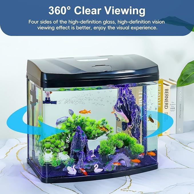 Image of RS 380A LED Aquarium Kit with Filter System, Complete Fish Tank Setup Colour May Vary as per Availability (White,Black,Green,Blue,RED,Yellow Etc) (1.3 feet) (30L) Size
