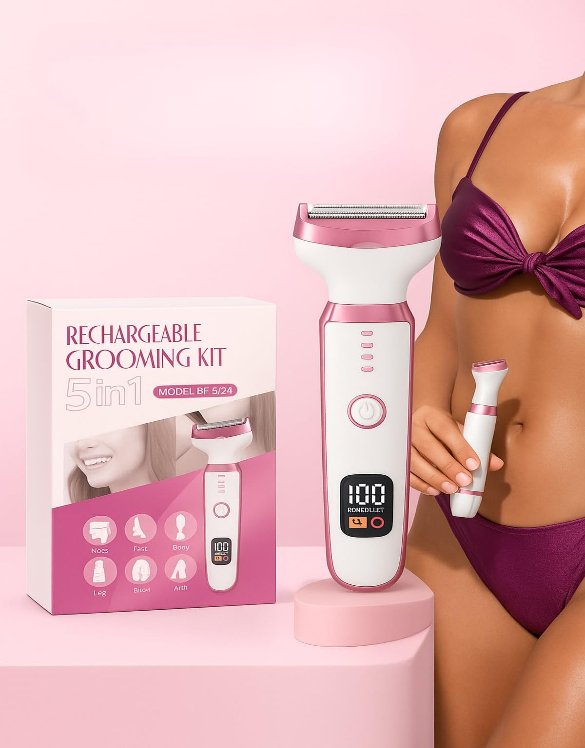 5-in-1 Trimmer for Women – Facial Hair Removal Machine, Bikini Trimmer — Flash AI Score 89/100