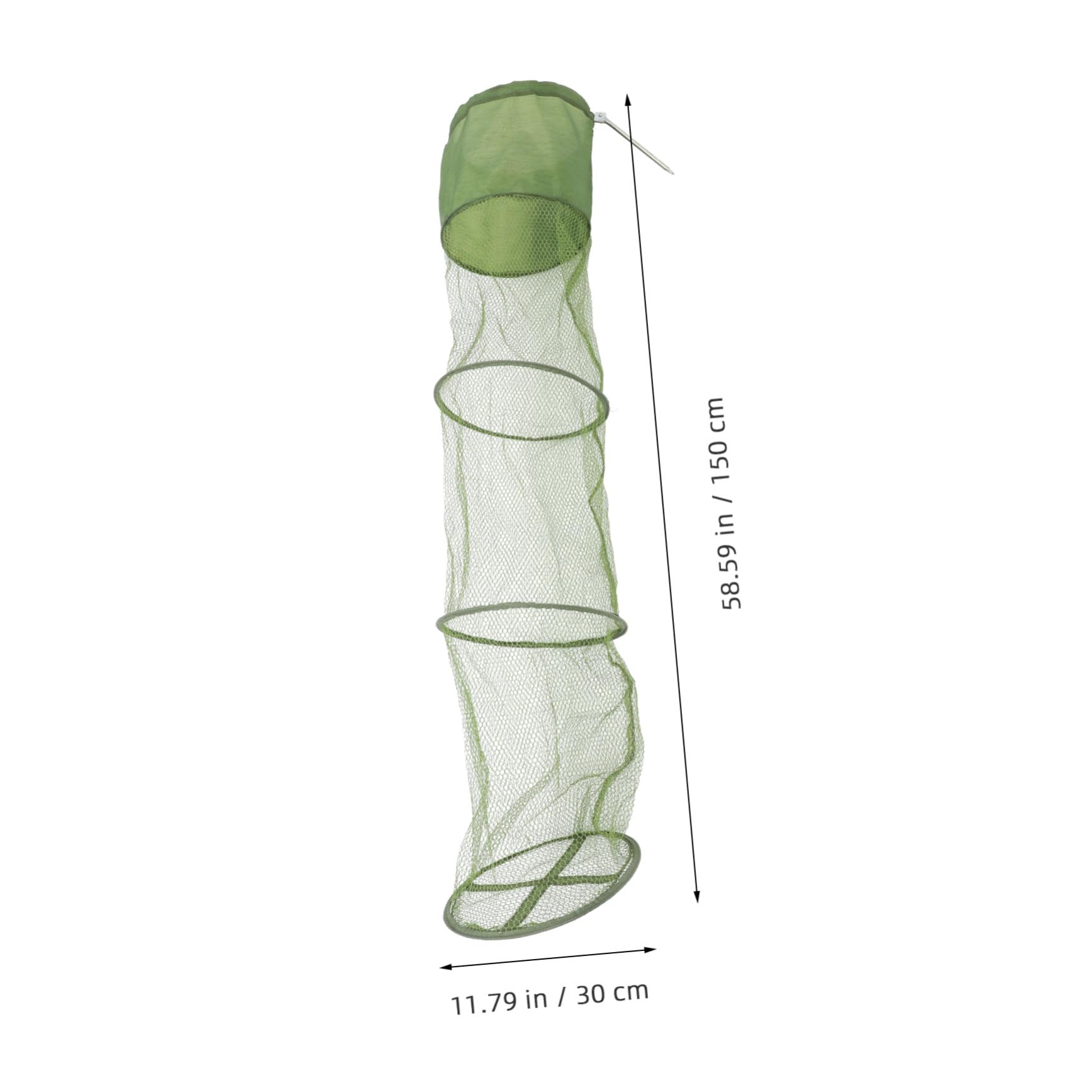 Nassa da Pesca Pieghevole 2 Pezzi in Nylon Verde per Pesca | Portatile e Pratica, Facile da Riporre, Design Pieghevole Compatto, Set da 2 Pezzi