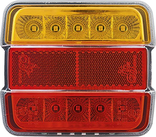 PILOTO TRASERO LED 5 FUNCIONES CUADRADO 12V