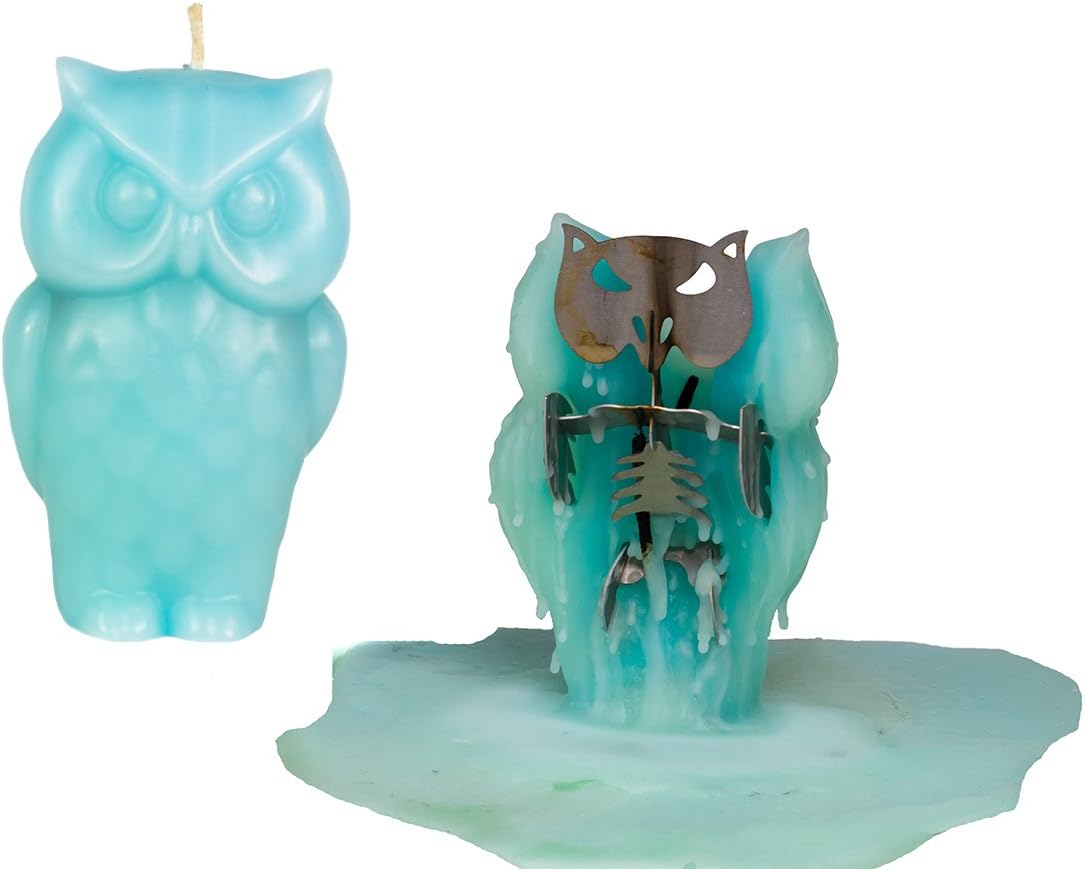 Owl Candle – Unscented – Skeleton Candles – Blue