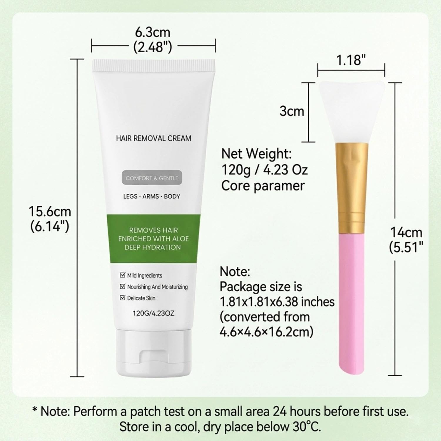 Hair Removal Cream For Women & Men – Gentle & Fast Body Hair Remover With Aloe Vera & Vitamin E, Smooth Skin, Suitable For Legs, Arms & Body(3PCS)