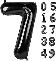 Vista 21 de Globos con números con estampado de vaca, globos de 40 pulgadas del número 0-9 (cero-nueve), globo de vaca para suministros de fiesta de cumpleaños