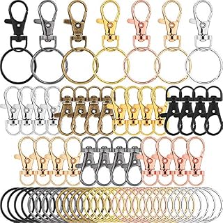 70 Pieces Swivel Lanyard Snap Hook with Key Rings Keychain Metal Swivel Clasps Spring Clip Snap Hook Lobster Clasp for Keys, Lanyards Jewelry Findings (Mixed Colors)