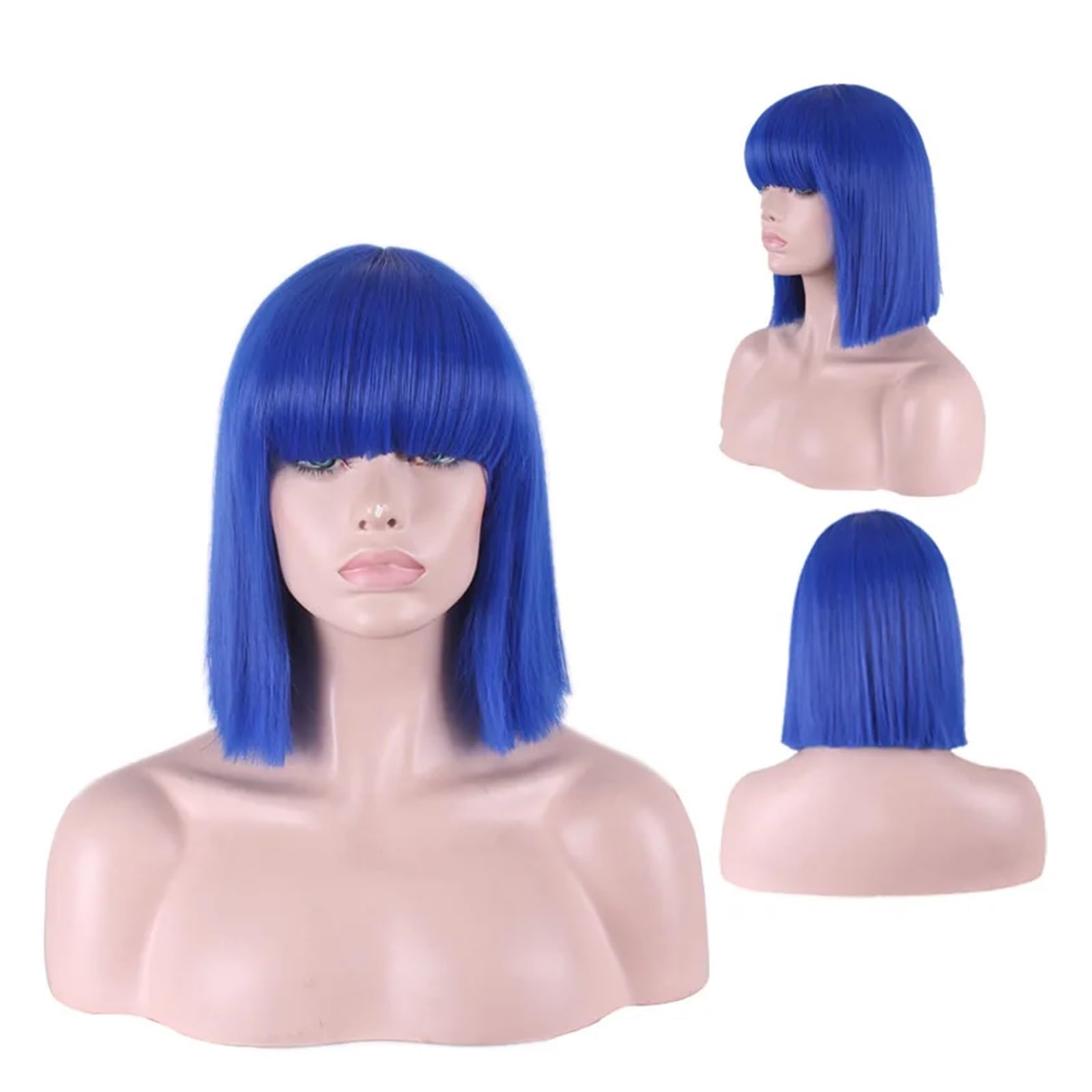 Parrucca 1pc capelli corti lisci Bob signore sintetico copricapo completo stile for principessa