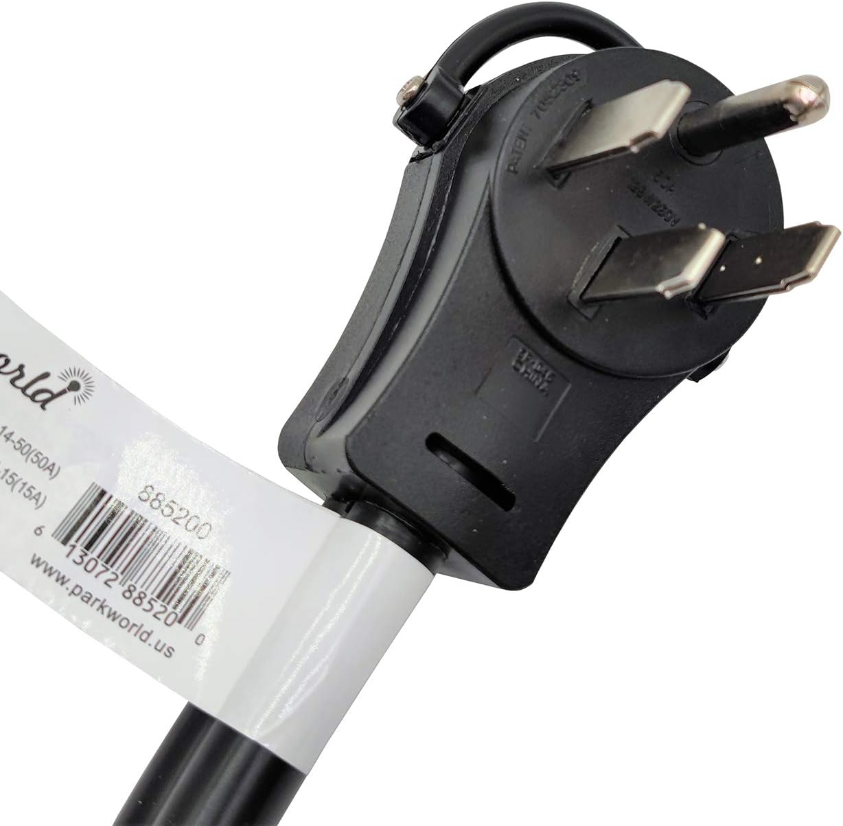 Parkworld 885200 Splitter, RV 50A to 30A & 15A V Adapter Cord 14-50P Male to TT-30R & 5-15R Female