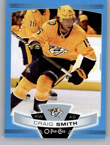 2019-20 O-Pee-Chee Blue Border Hockey #427 Craig Smith Nashville Predators Official NHL Trading Card From Upper Deck OPC 2019-20 O-Pee-Chee Blue Border Hockey #427 Craig Smith Nashville Predators Official NHL Trading Card From Upper Deck OPC