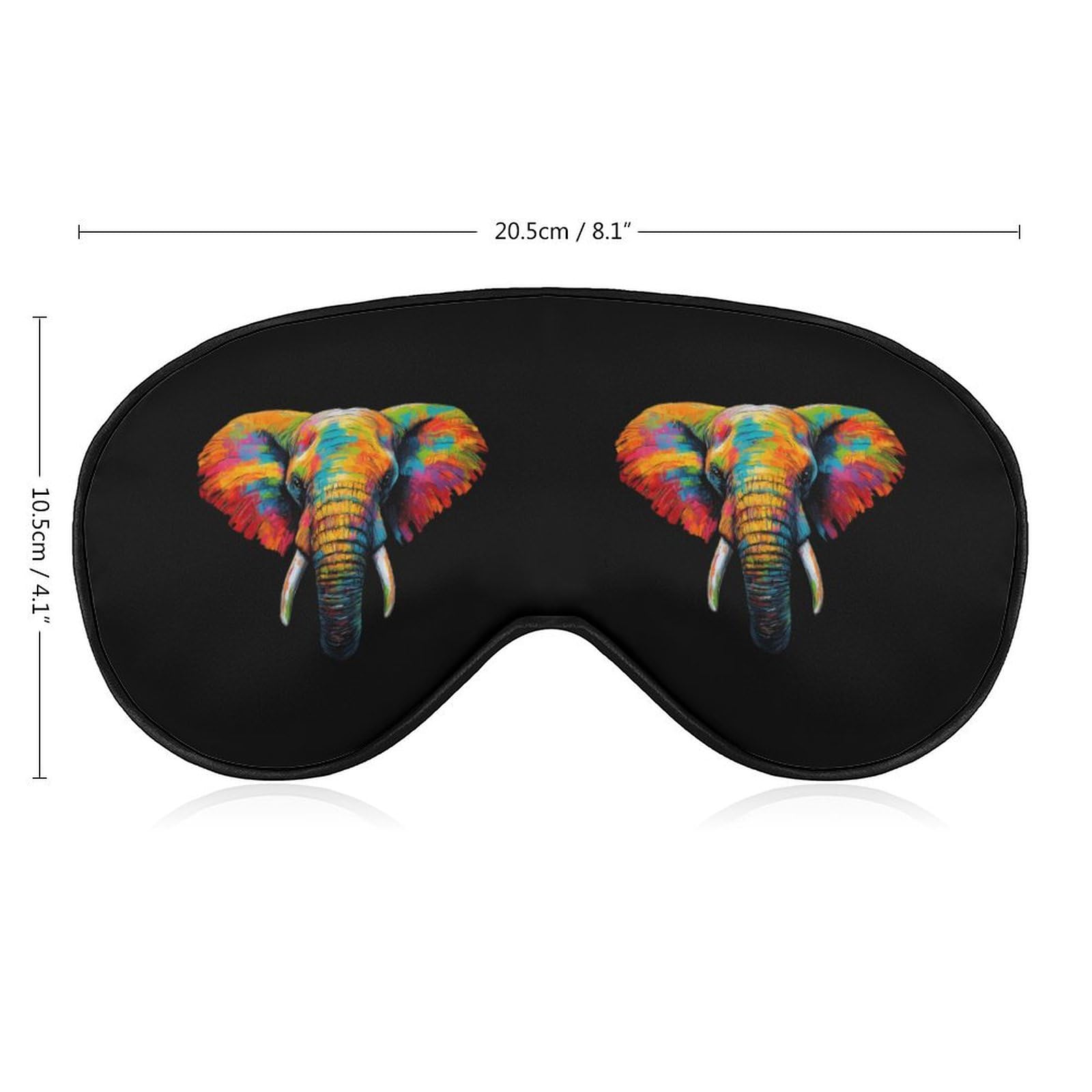 Colorful Elephant Head Sleep Mask Eye Shade Cover Adjustable Strap for Travel Lunch Break Women Men