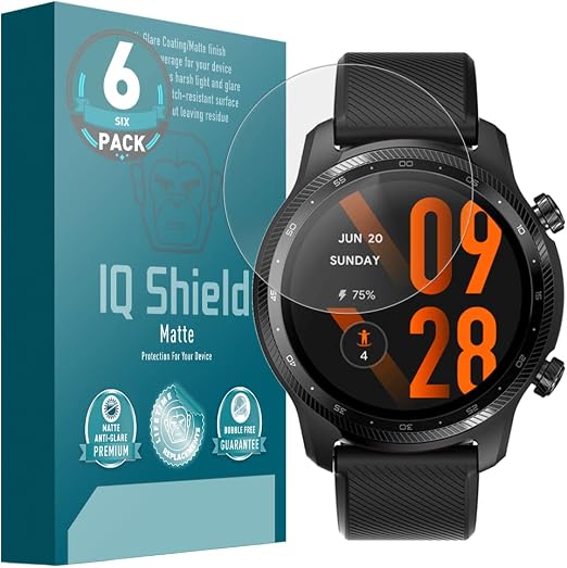 Amazon.com: IQ Shield - Protector de pantalla mate compatible con TicWatch  Pro 3 Ultra GPS Smartwatch (paquete de 6) película antiburbujas  antirreflejos : Celulares y Accesorios